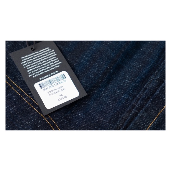 Buck Mason 3-Month Wash Standard Jean NWT - Picture 3 of 4